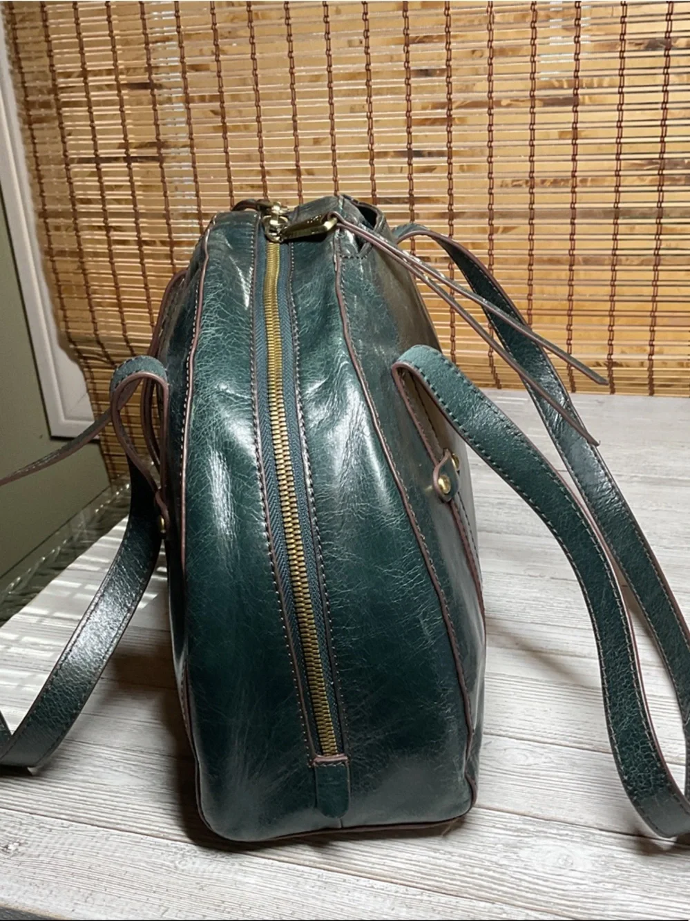 Hobo International Beckon Leather Half Moon Shoulder Bag Green Retro Elegant - Picture 6 of 10
